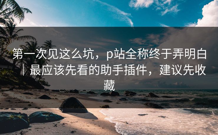 第一次见这么坑，p站全称终于弄明白｜最应该先看的助手插件，建议先收藏