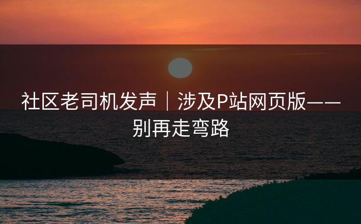 社区老司机发声｜涉及P站网页版——别再走弯路
