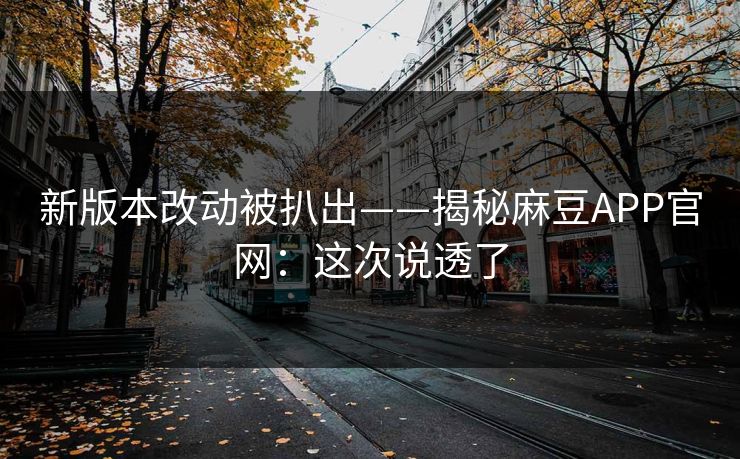 新版本改动被扒出——揭秘麻豆APP官网：这次说透了