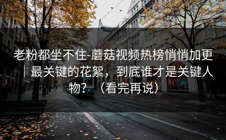 老粉都坐不住-蘑菇视频热榜悄悄加更｜最关键的花絮，到底谁才是关键人物？（看完再说）