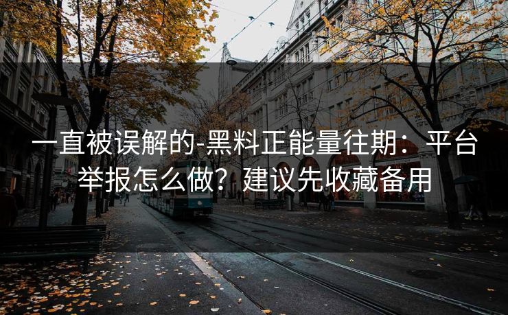 一直被误解的-黑料正能量往期：平台举报怎么做？建议先收藏备用