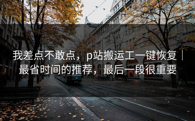 我差点不敢点，p站搬运工一键恢复｜最省时间的推荐，最后一段很重要