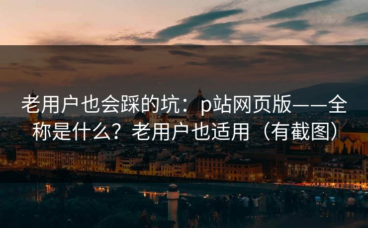 老用户也会踩的坑：p站网页版——全称是什么？老用户也适用（有截图）