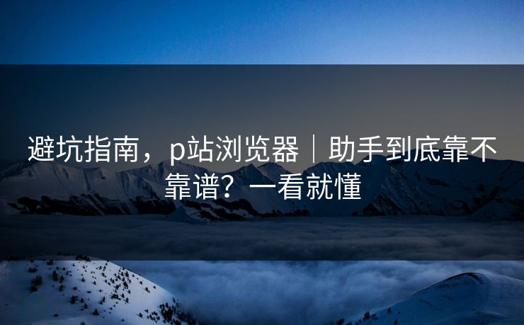 避坑指南，p站浏览器｜助手到底靠不靠谱？一看就懂