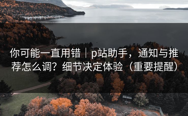 你可能一直用错｜p站助手，通知与推荐怎么调？细节决定体验（重要提醒）